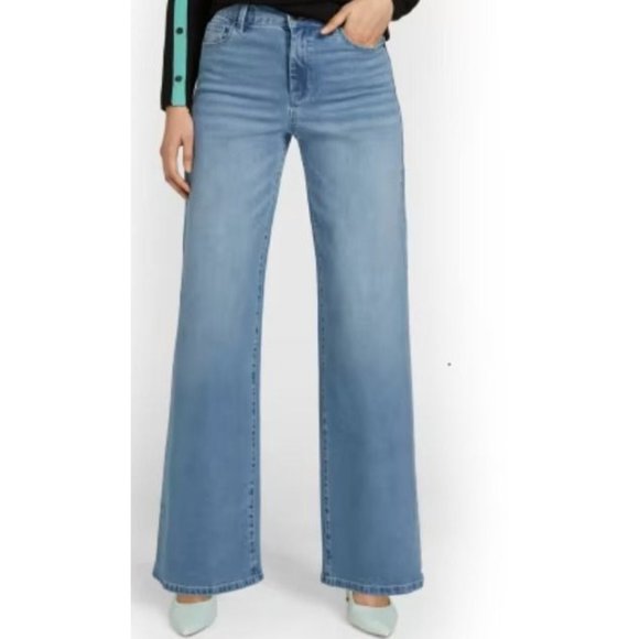 New York & Co High Waisted Wide Leg Light Wash Blue Jeans 👖 NWT size 10 🤩 - Picture 1 of 17